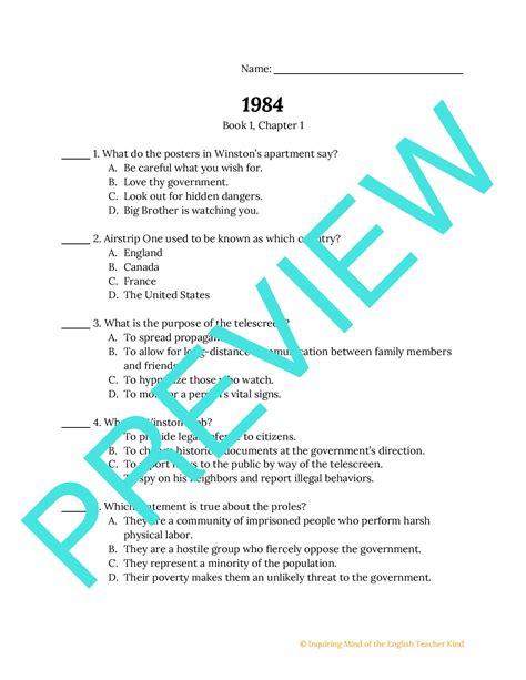 1984 hard test|1984 book questions and answers.